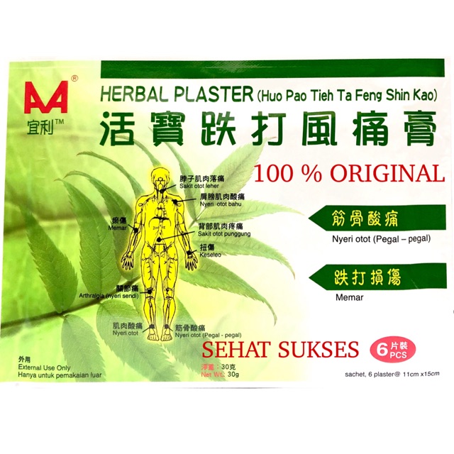 KOYO HERBAL PLASTER ( HUO PAO TIEH TA FENG SHIN KAO )