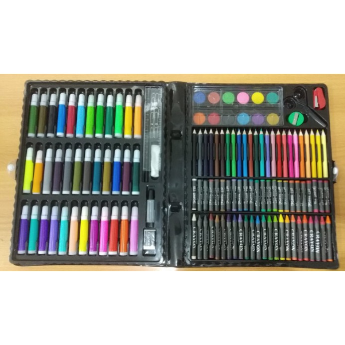 PENSIL WARNA 150 PCS ALAT TULIS SET CRAYON COLOURING SET 150 PCS ART SET ALAT GAMBAR/MEWARNAI-2