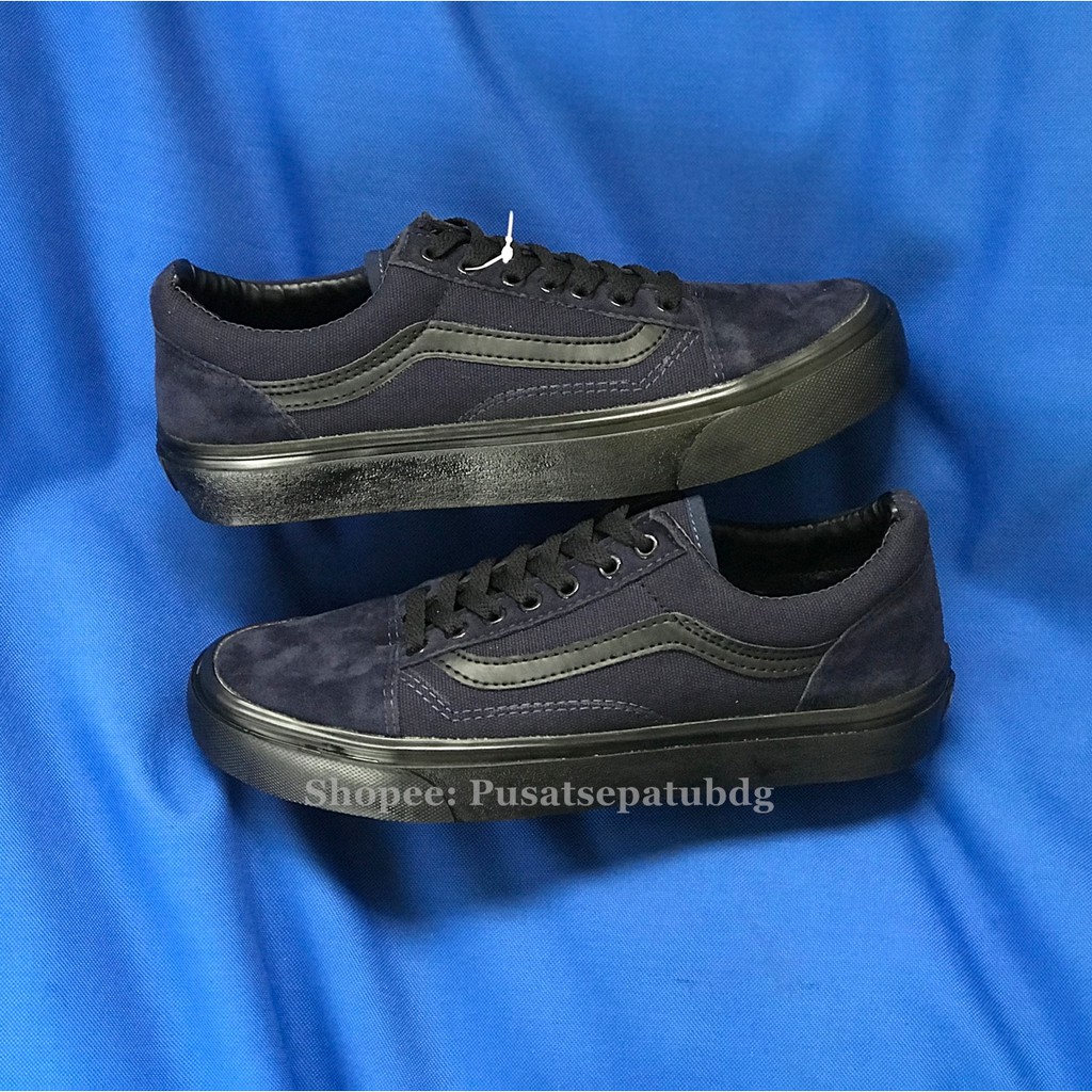 VANS OLDSKOOL NAVY BLACK SOL HITAM