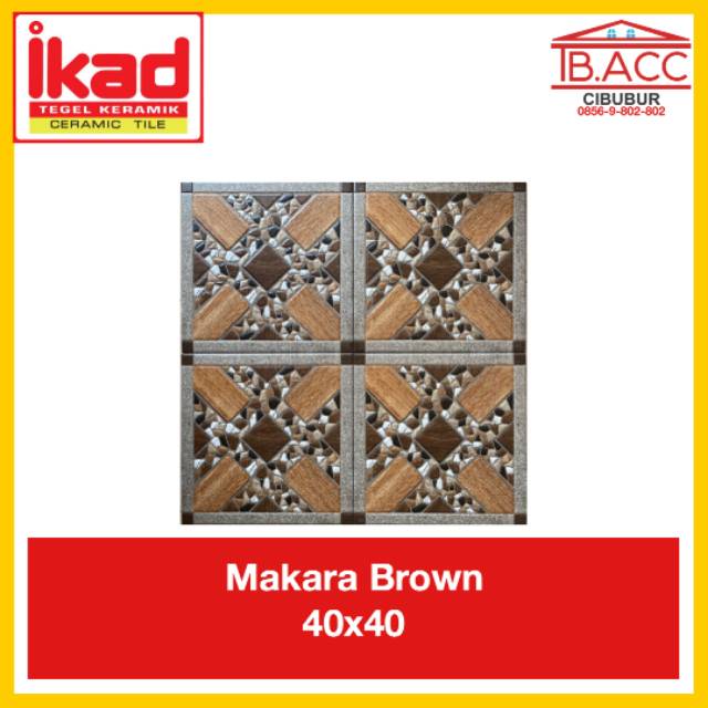 Makara Brown 40x40 Ikad Keramik Untuk Carport Teras Garasi Kamar Mandi Kasar Anti Licin Anti Slip Ku