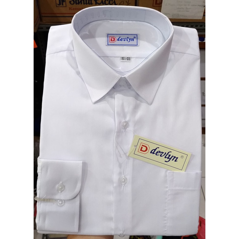 Baju Hem Kemeja Lengan Panjang Pria Merah Maroon Polos Cowok Kere RS721 DevlynMurahPutih Panjang Reg