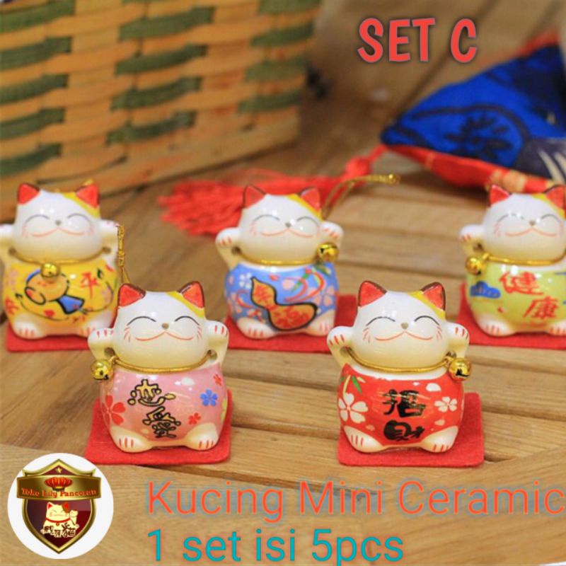 Kucing Ceramic MINI / Maneki Neko Mini