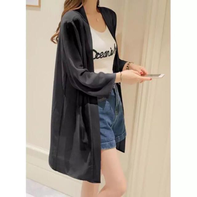 Basic id fashion Long outer ceruty / outer  basic amanda