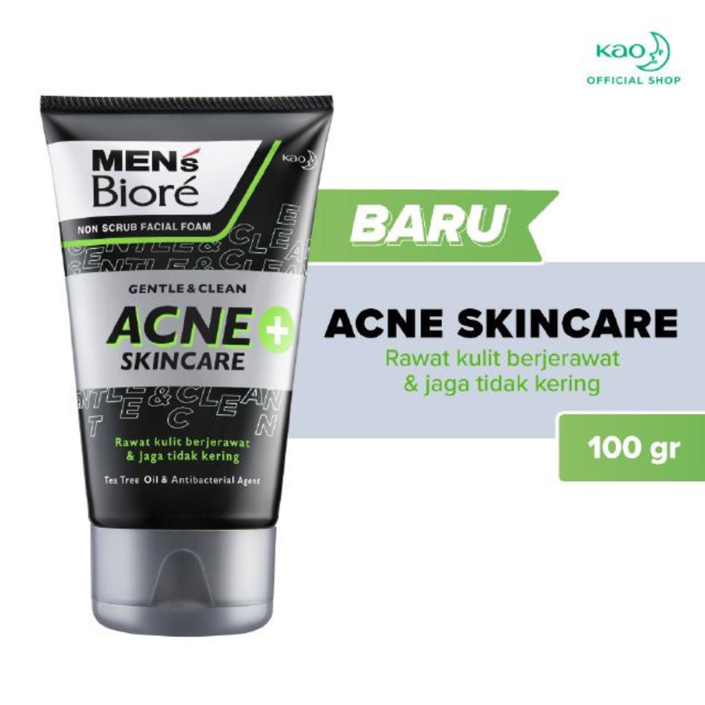 Biore Mens Facial Foam Buster Oil Acne Action 100 Gr