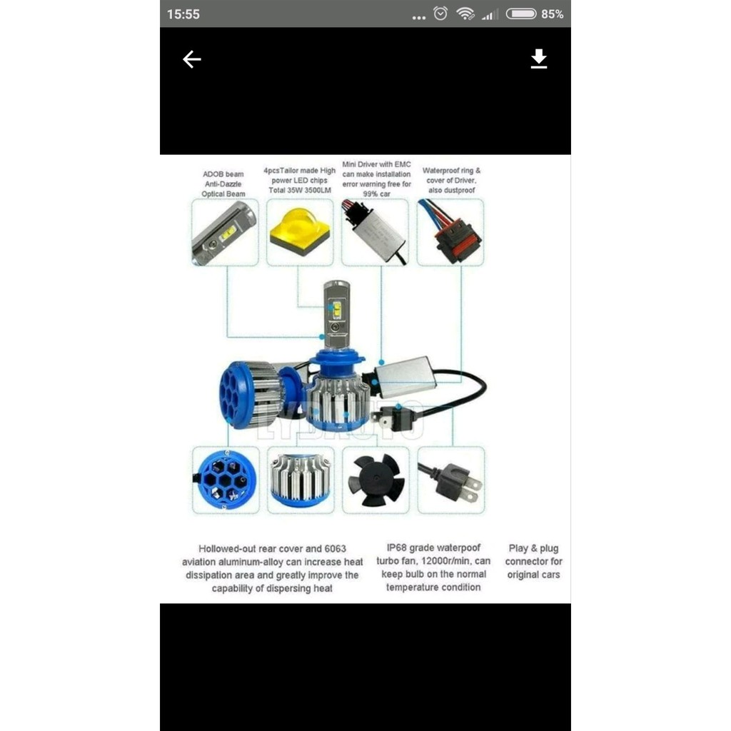 LED Turbo H1 & H7. Lampu H1 & H7 Turbo tools n parts