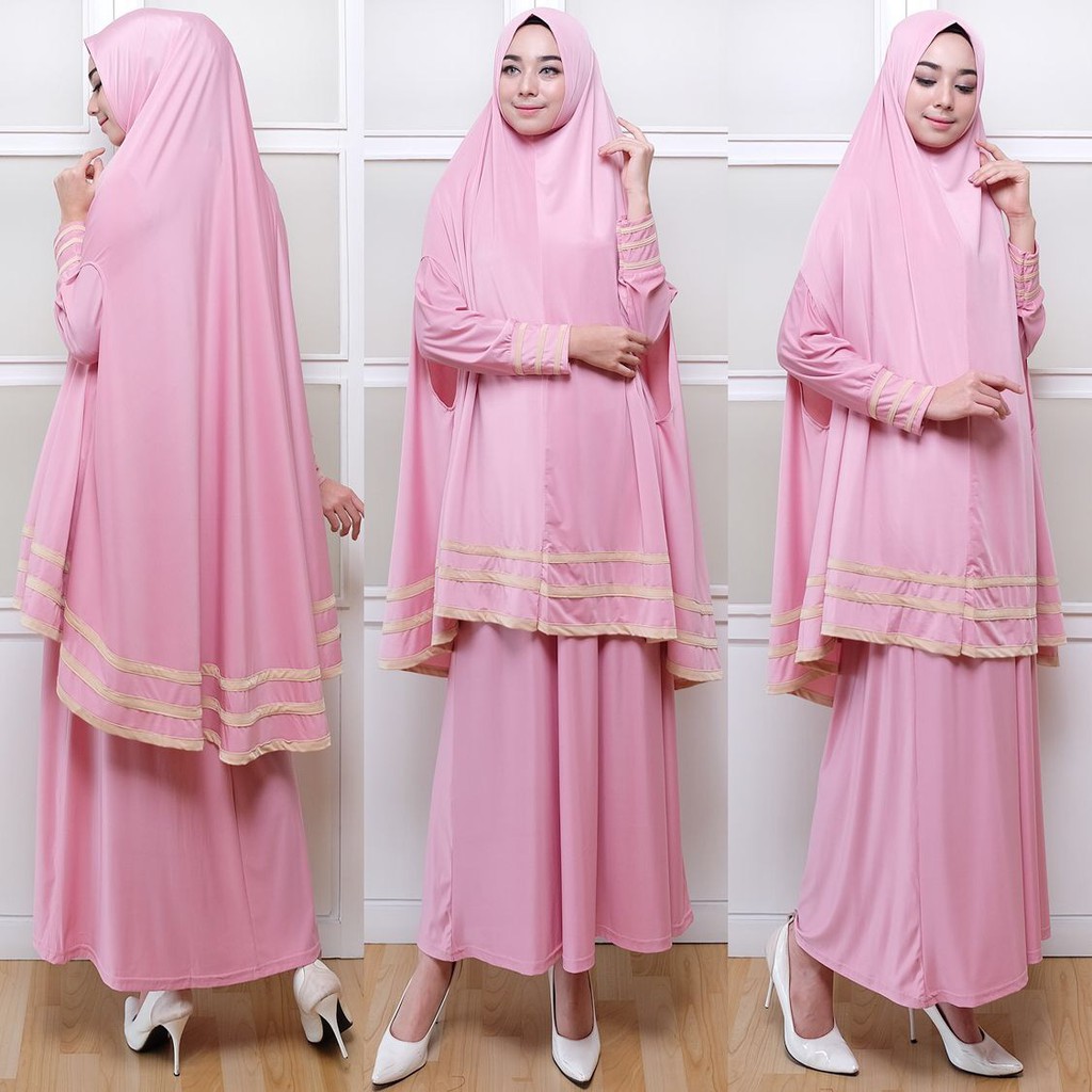 [syari zella NI] Ghamis Wanita Jersey Pink