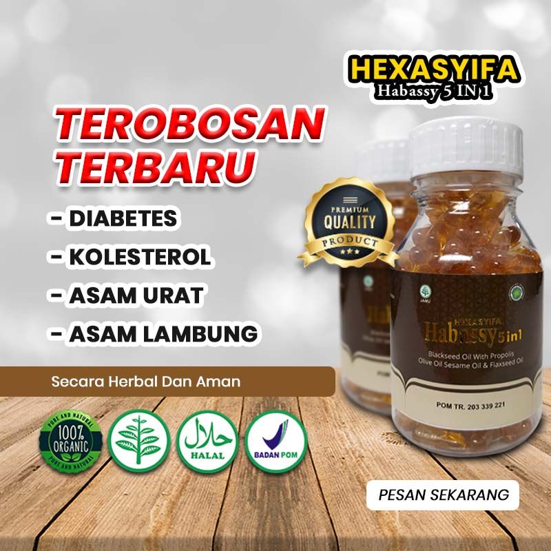 

Hexasyifa Habassy (Habbatusauda) OBAT HERBAL Untuk Kolesterol, Asam Urat, Diabetes & Nyeri Sendi