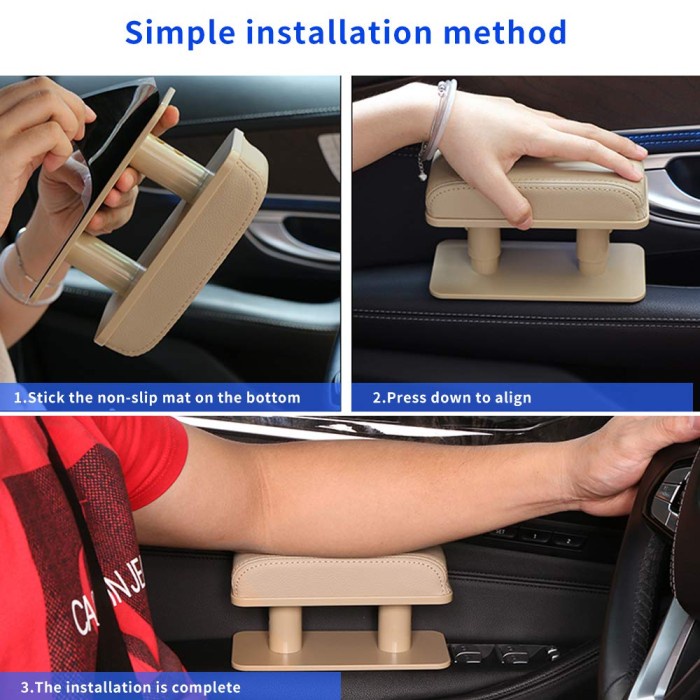 Adjustable Car Door Armrest Sandaran Bantal Tangan Pintu Mobil Arm Pad