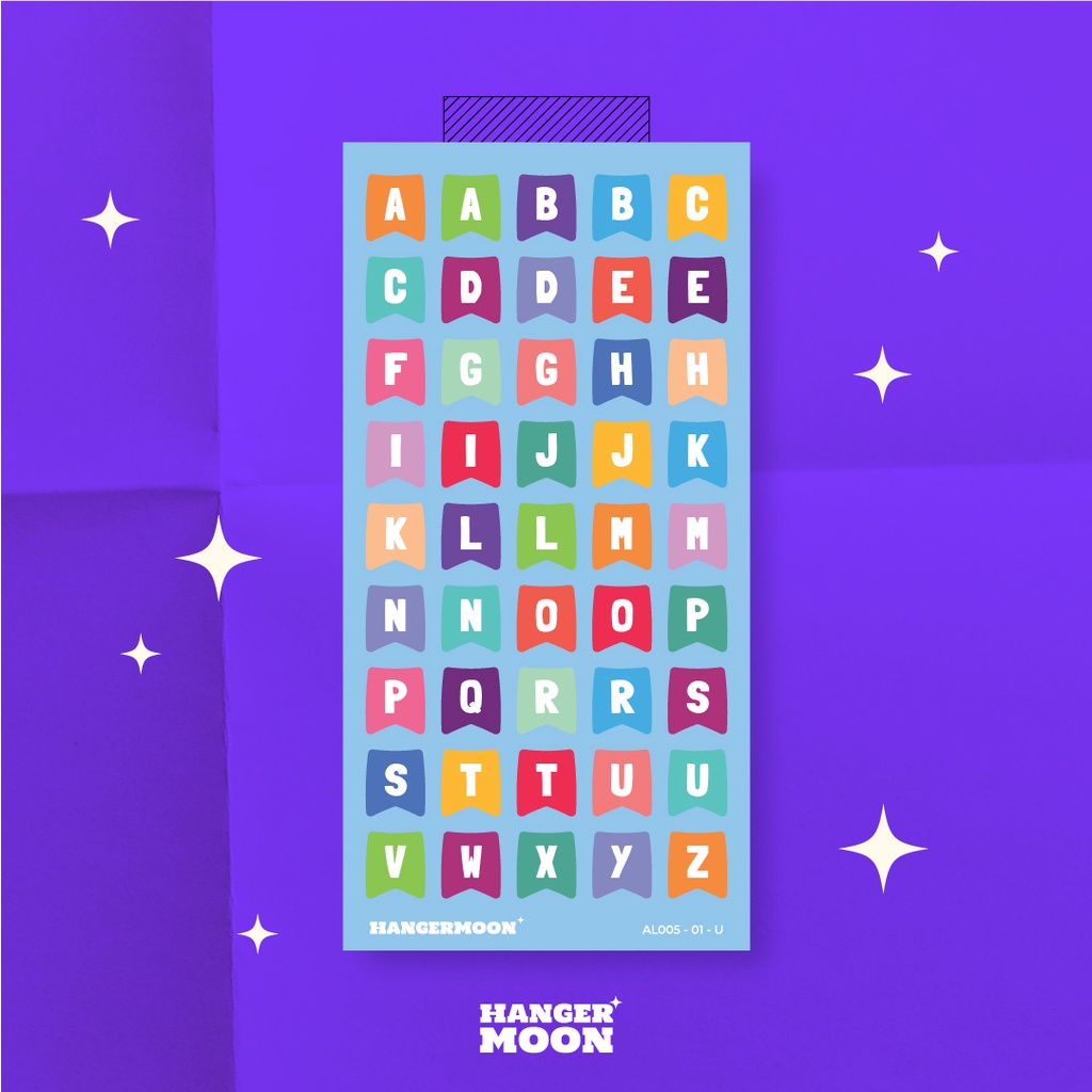 

HANGERMOON✦ Flag Alphabet & Number Sticker Sheet Deco Planner Bullet Journal