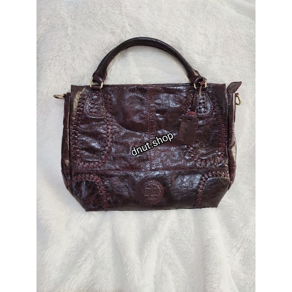 Abekani Dekade Jogja Purple Kulo, New with Box, Tas Kulit Lokal Leather Bag