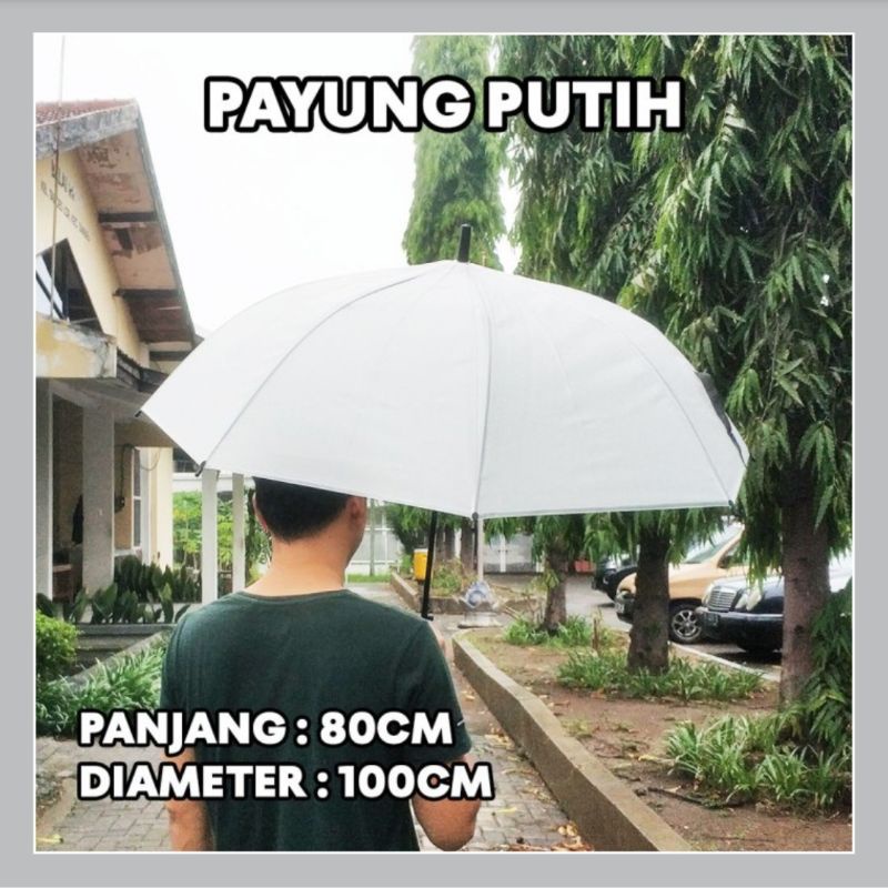 Payung Hitam / Putih/ Transparan Korea Jepang Black Umbrella Kualitas Bagus  ibz