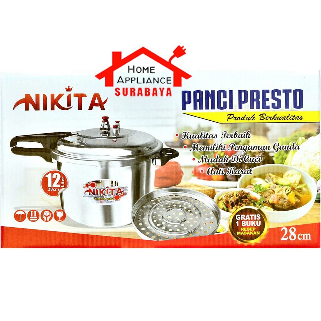 Panci Presto - Pressure Cooker Nikita 12 Liter 28 CM