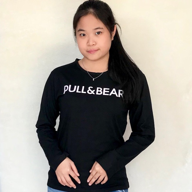 T-shirt / baju wanita / kaos cewek / baju lengan panjang / kaos cewek lengan panjang pull and bear