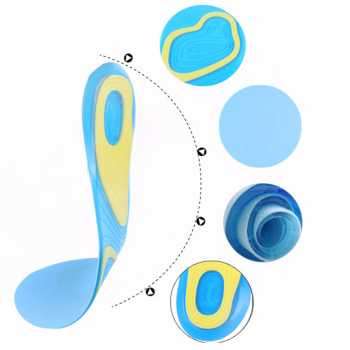 Silikon Alas Kaki Sepatu Sport Shock Absorb Gel / Alas Sol Sepatu Shock Absorb Gel Orthotic Arch Nyaman / Sol Dalam Sepatu Olahraga / Pelindung Kaki Sepatu Pria Wanita Alas Kaki Sepatu Running / Insole Sepatu Sneaker Sport Olahraga Cowok Cewek Empuk Tebal