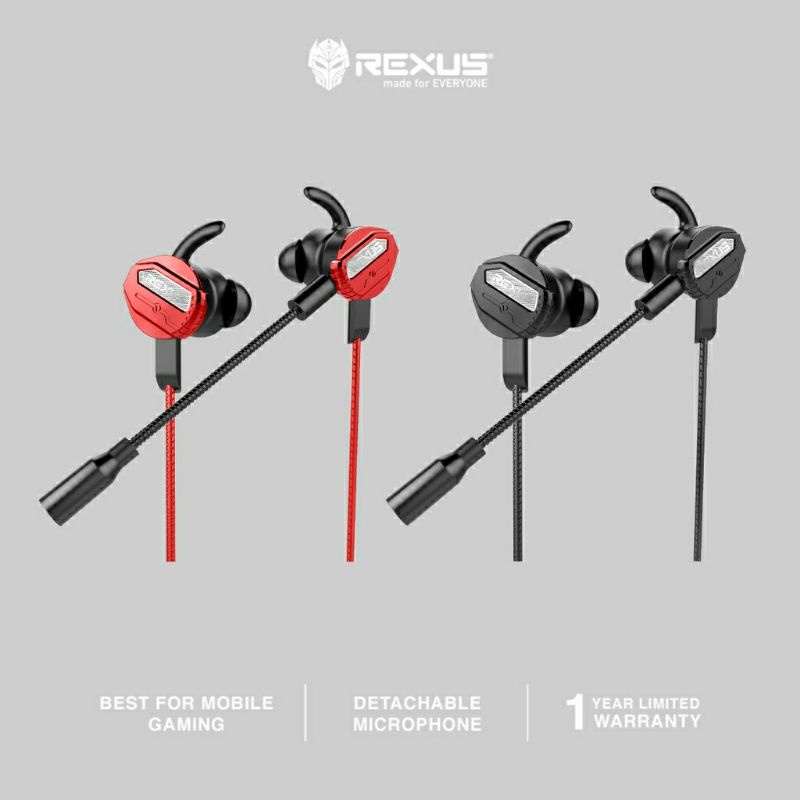 Rexus Earphone Gaming ME-3 / ME3 with Dual Microphone Free Original