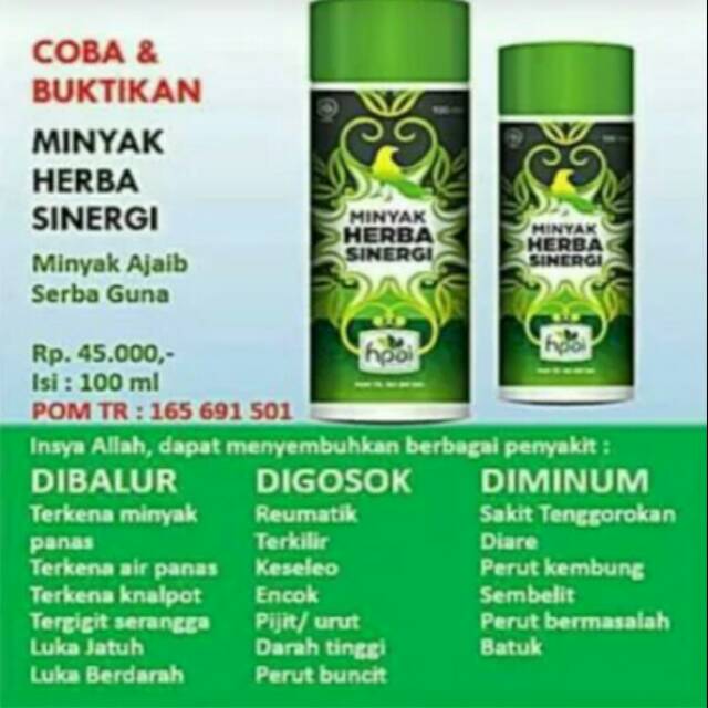 Minyak Herba Sinergi Mhs Ori Hpai Minyak Multi Manfaat Minyak Untuk Kesehatan Shopee Indonesia