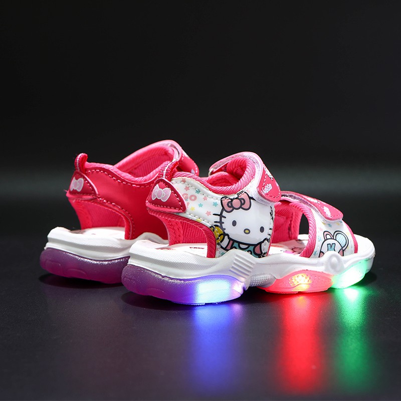 Sepatu  SANDAL Anak Perempuan LED IMPORT Model Terbaru HELLO KITTY 002