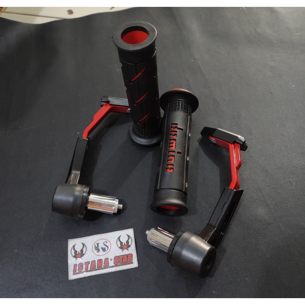 [PAKET STANG ACC] Proguard Robot Plus Handgrip Domino SIsik Universal Motor Warna MERAH