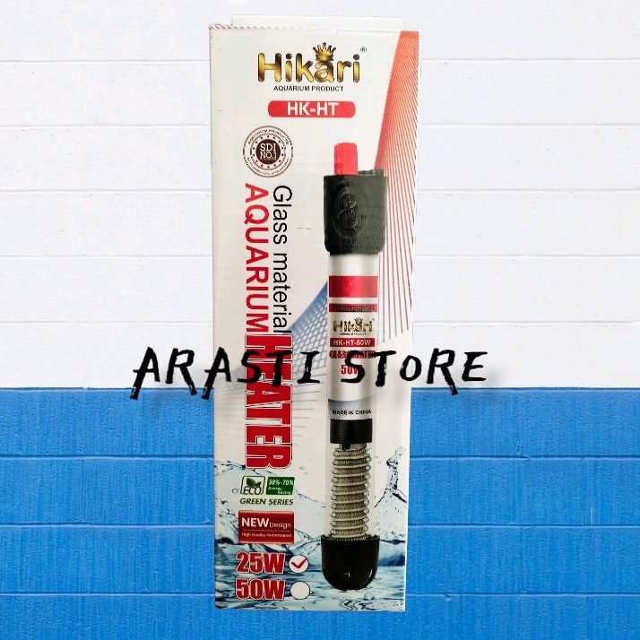 Pemanas suhu Aquarium Heater Hikari kaca 25 Watt