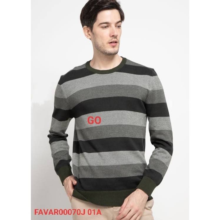 gos CFD CARDINAL SWEATER FORMAL Pakaian Pria Outerwear Cardigan Jaket Casual Salur Lengan Panjang