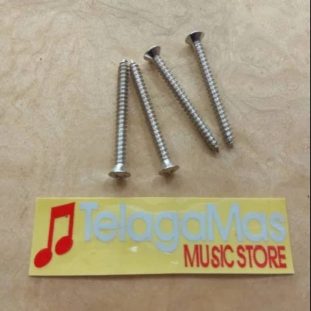 screw neck gitar bass chrome