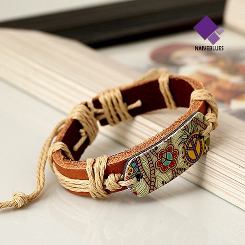 Gelang Bangle Charm Simbol Peace Infinity Gaya Punk Vintage Untuk Pria Dan Wanita