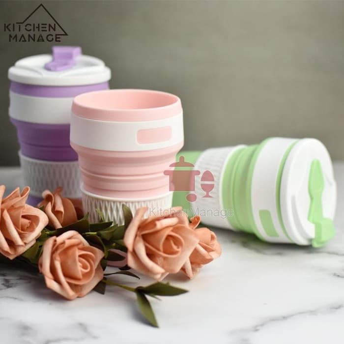 CINSTORE GELAS LIPAT MULTIFUNGSI SILIKON / TRAVEL / PORTABLE/ COLLAPSIBLE CUP