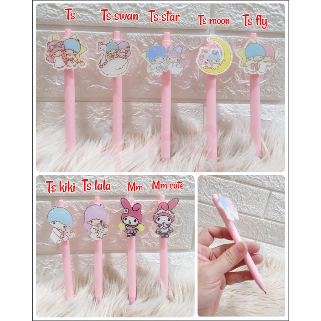 

( ^ ω ^ )✧-EI Pen cetek tinta hitam | bolpoin anak lucu pink | pulpen anak | sovenir ulang tahun an