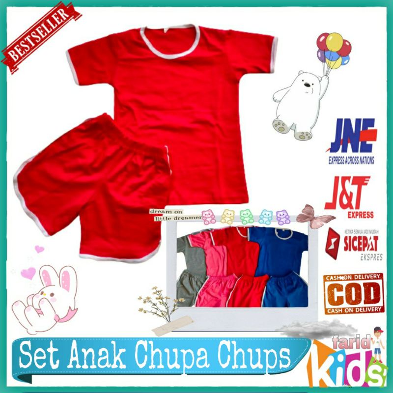 SETELAN ANAK &amp; BAYI CHUPA CHUPS||BAJU ANAK UNISEX||BAJU SETELAN ANAK