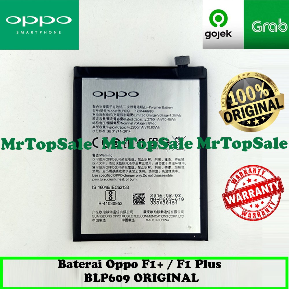 Baterai Oppo F1 Plus f1s plus / X9009 / R9 / BLP 609 / BLP609 / BLP-609 ORIGINAL Batrai Battery HP