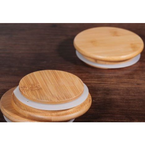 Oil Glass anti panas berkualitas cover lid kayu bamboo gelas kaca tuang tempat penyimpanan minyak cangkir takar dengan tutup kayu [Ready Stock]