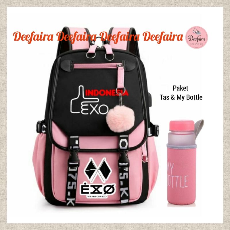 Ransel Sekolah Wanita Tas Anak Perempuan Backpack 3X0 Bonus MyBottle
