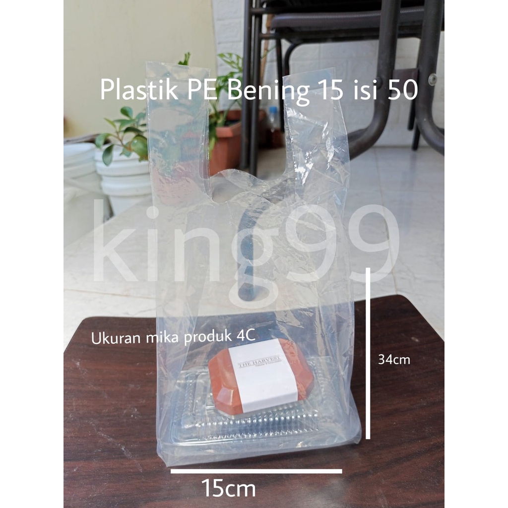 Kresek Bening PE Uk 15 PARTY/ Kresek PARTY PE Bening Ukuran 15 Isi 50 pcs