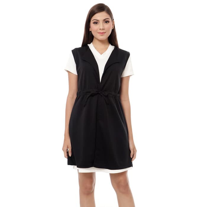 KF17 Zara Square Vest Murah Rompi Wanita Baru Berkualitas Model Motif Tartan Abu Berkualitas