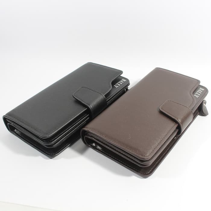 DOMPET KULIT PRIA WANITA PANJANG IMPORT | BALLY 63 BLACK BROWN