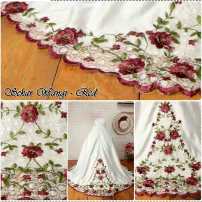 Fashion Muslim - Mukena Sekar Wangi Ytk Bahan Sutra Velvet Bordir Free Tas