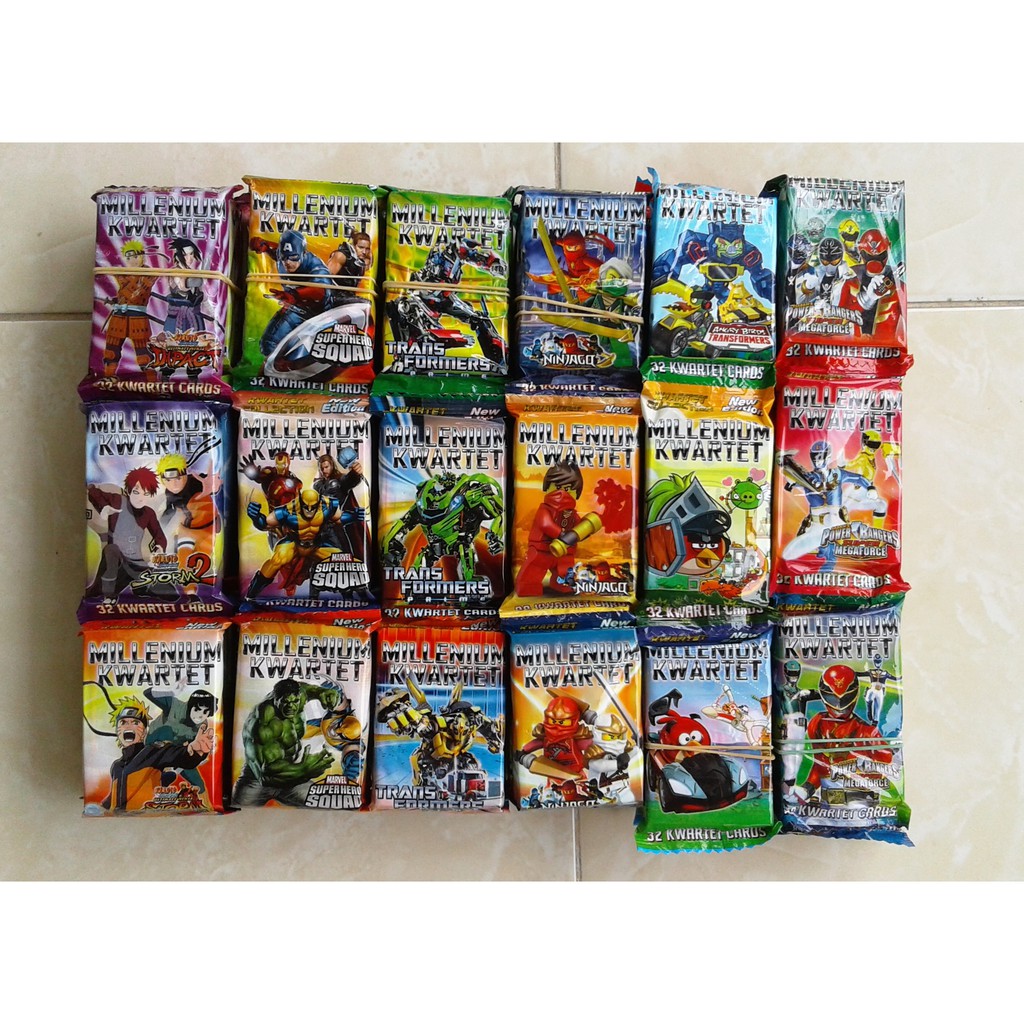 Mainan Kwartet Karakter Millenium (Mainan Jadul era 90 an)
