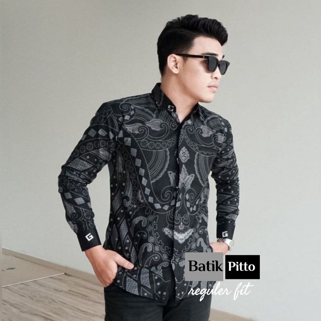 KEMEJA BATIK PRIA LENGAN PANJANG SIZE M L XL XXL Bswart HRB026  Batik Sogan