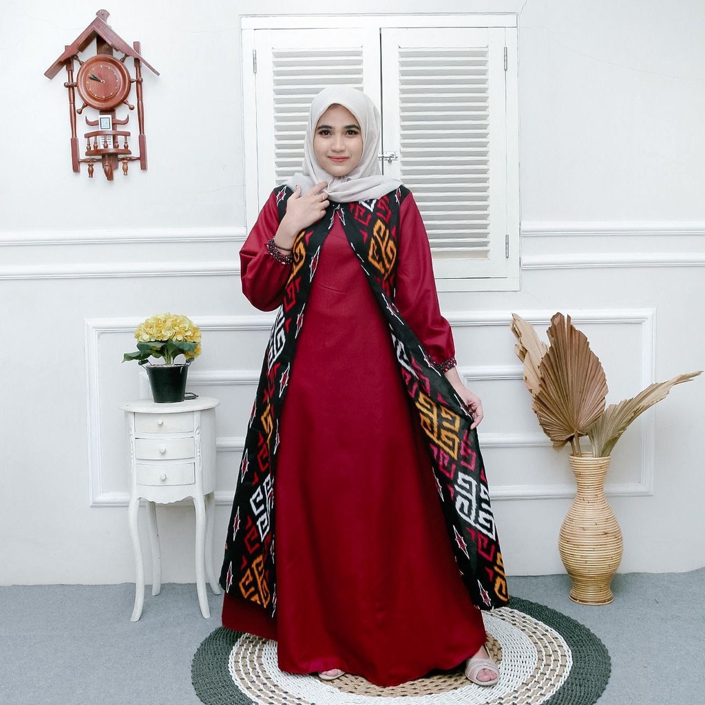 Baju Gamis Elizia Maxy, Katun HQ Kombinasi Toyobo, Ori Gamis Batik Aksara Pekalongan BIG SIZE JUMBO