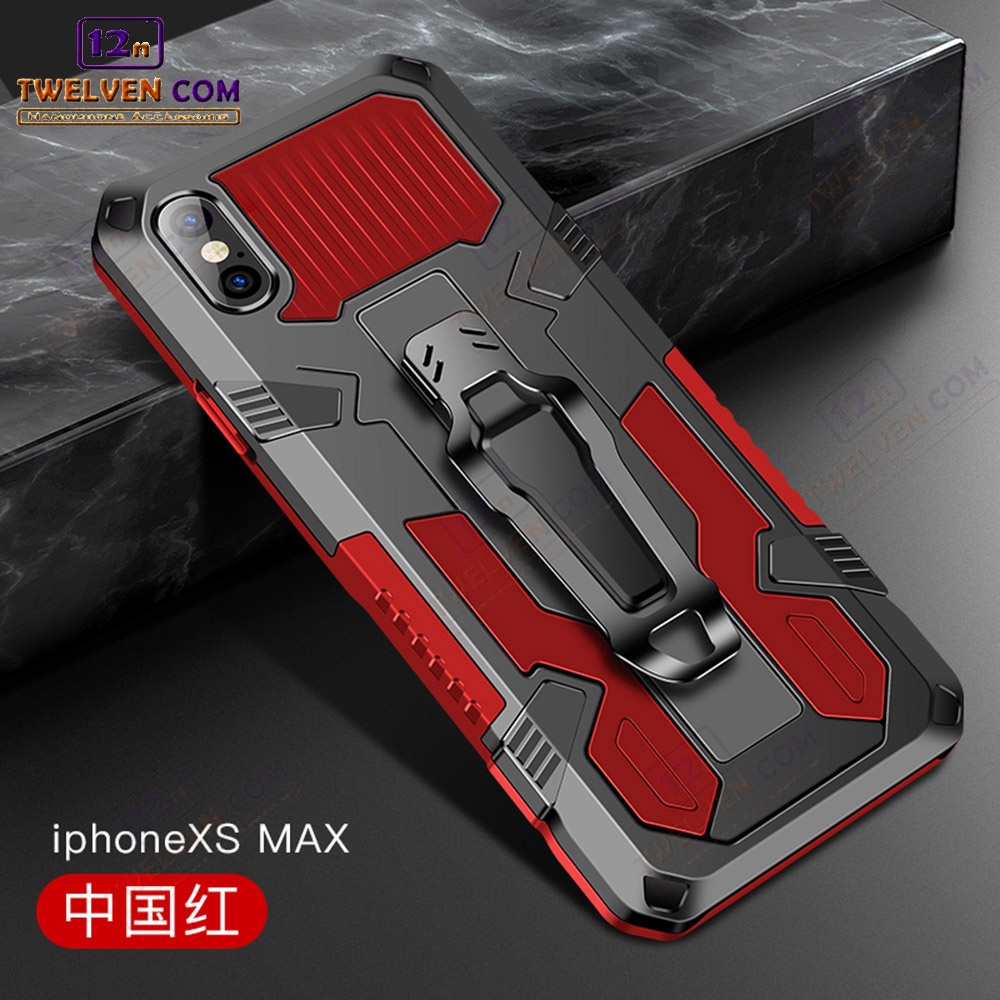 Case Shockproof iPhone 6 / 6s / iPhone 6 Plus / iPhone 7 / iPhone 7 Plus / iPhone 8 / iPhone 8 Plus / iPhone X / iPhone XS / iPhone XR / iPhone XS MAX / 11 Pro Max / iPhone 12 / iPhone 12 Pro / iPhone 12 Mini - Armor Hardcase Stand Clip