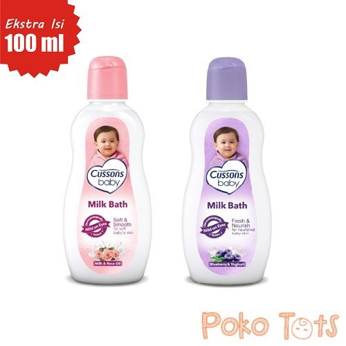 EXTRA ISI Cussons Baby Milk Bath 100ml + 100ml Sabun Mandi Bayi