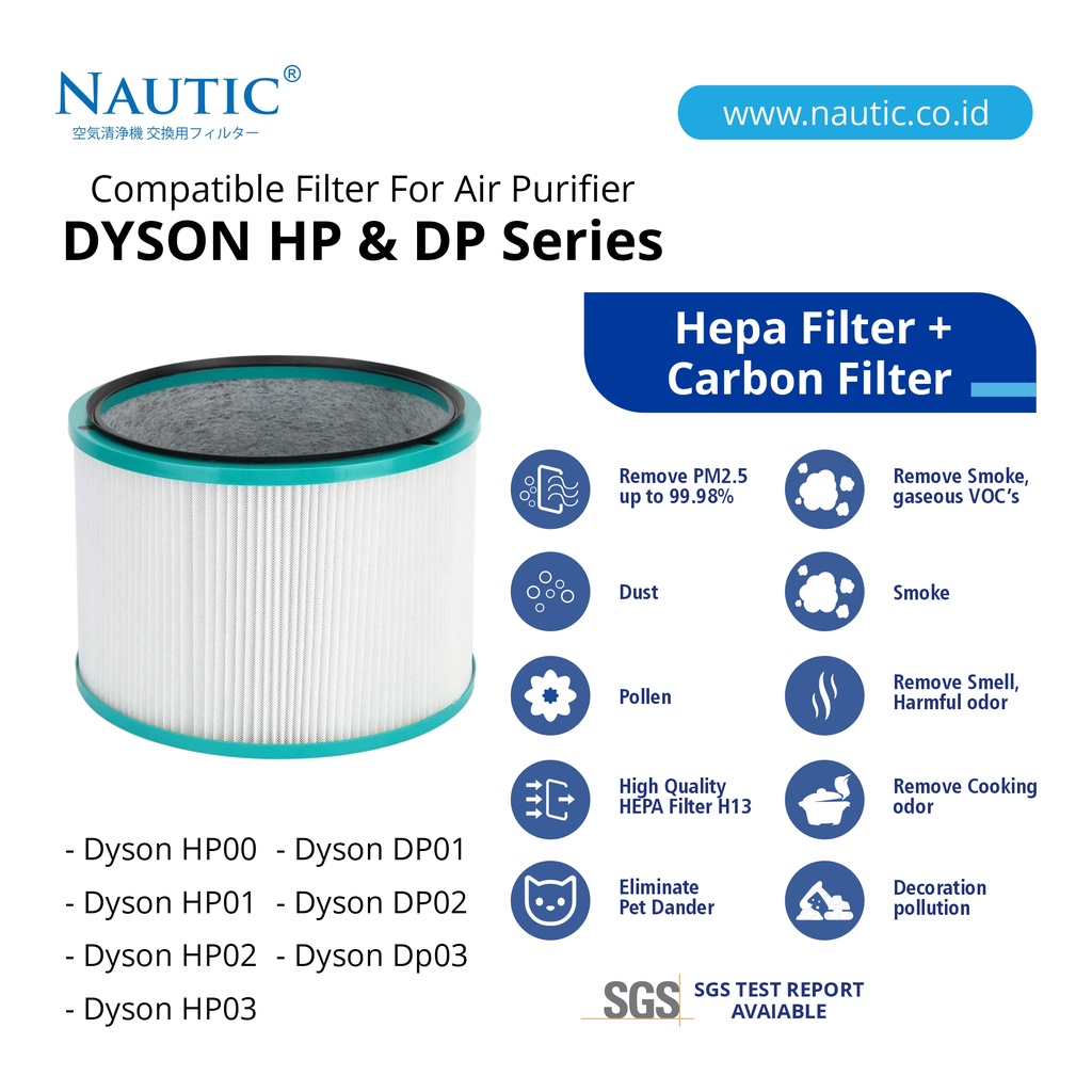 NAUTIC - HEPA Filter Dyson DP01 / DP02 / DP03 / HP00 / HP01 / HP02 / HP03