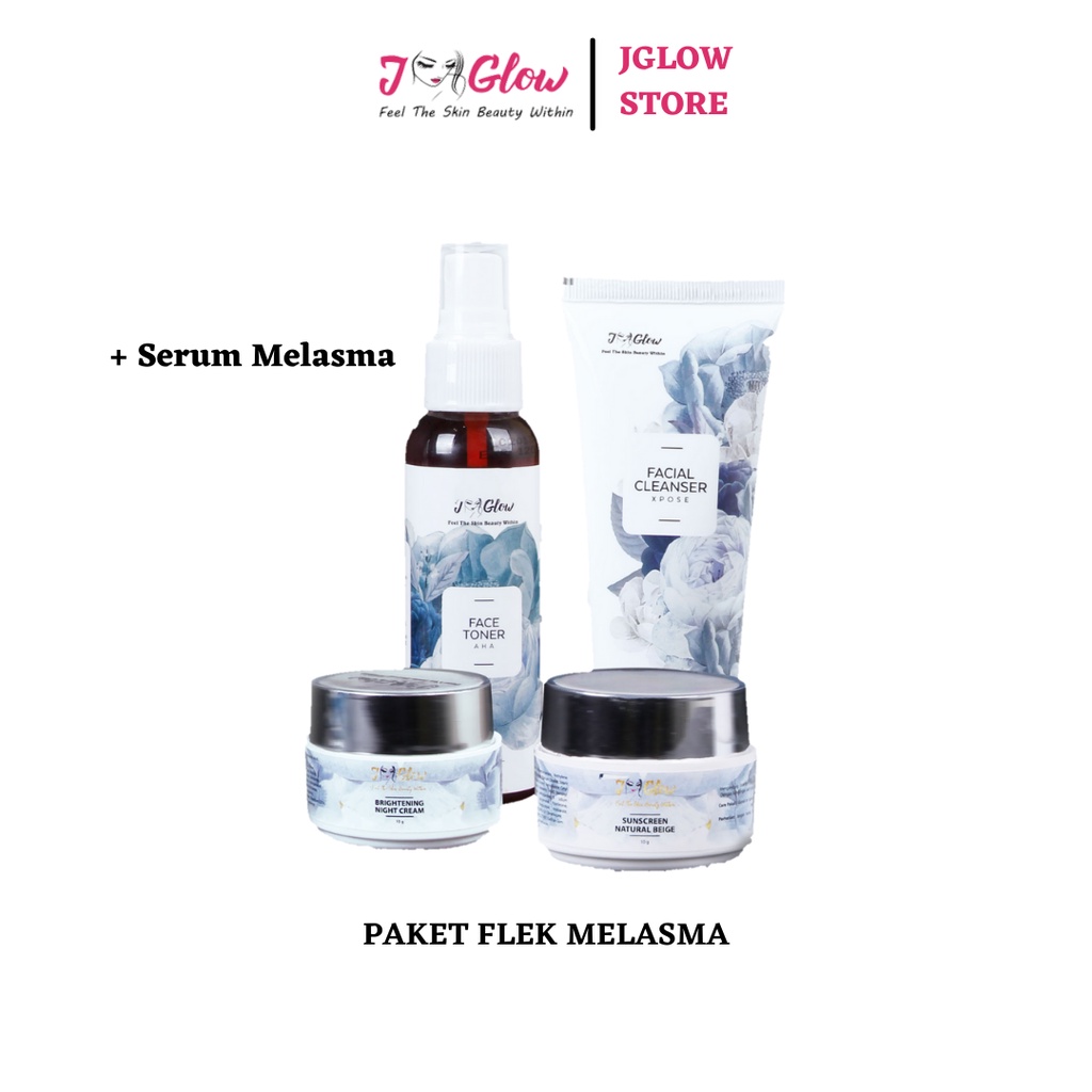 JGLOW Flek Melasma Hyperpigmentasi | Paket Perawatan Wajah Skincare BPOM-Paket Komplit