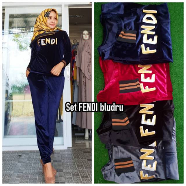 Set beludru  celana fendi NIEWEN