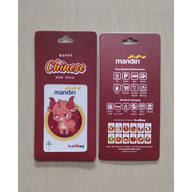 eMoney Mandiri Shio KERBAU (The OX) ORI /Like eTOLL Tapcash Flazz or Brizzi