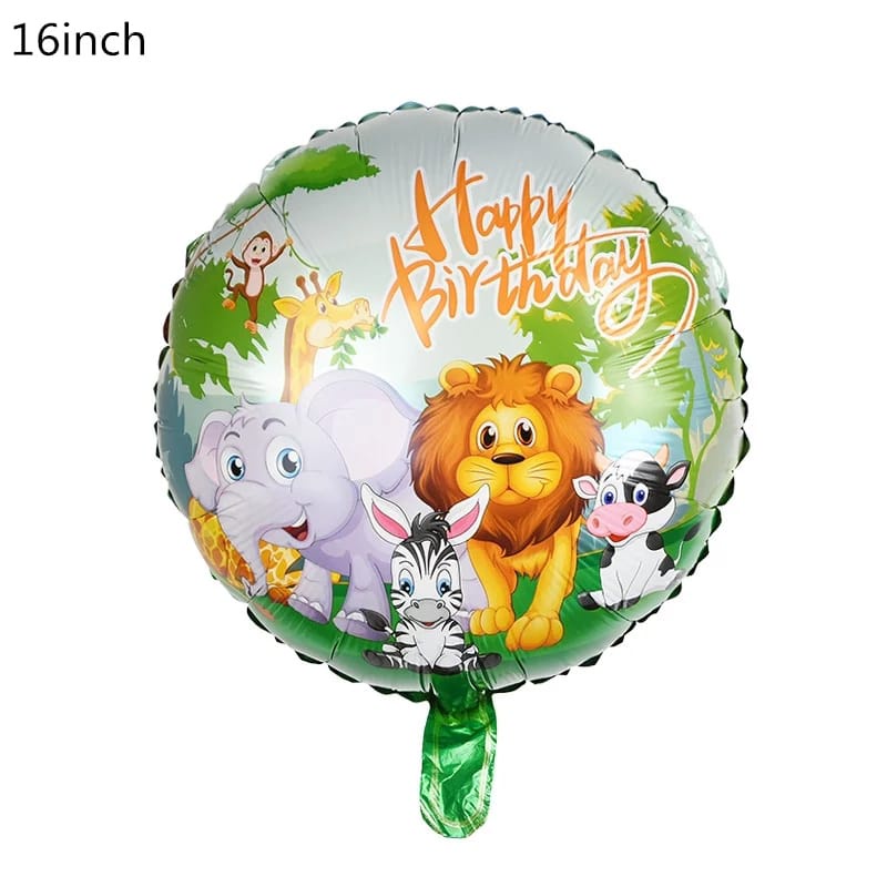 Balon Foil Set 5pcs Animal Jungle Safari Hewan / Balon Dekorasi Ulang Tahun
