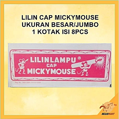 ORIGINAL Lilin Lampu Cap Micky Mouse Besar Jumbo Isi 8pcs / Lilin MickyMouse / HELLOMARTID