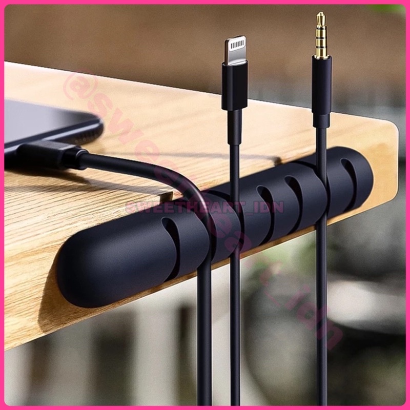 PREMIUM Klip penjepit kabel silikon Clips kabel holder cable silicone organizer