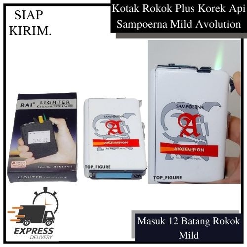 Kotak R0k0k Plus Korek Api  R0k0k Isi 12 Batang Tempat Rokok Korek Api