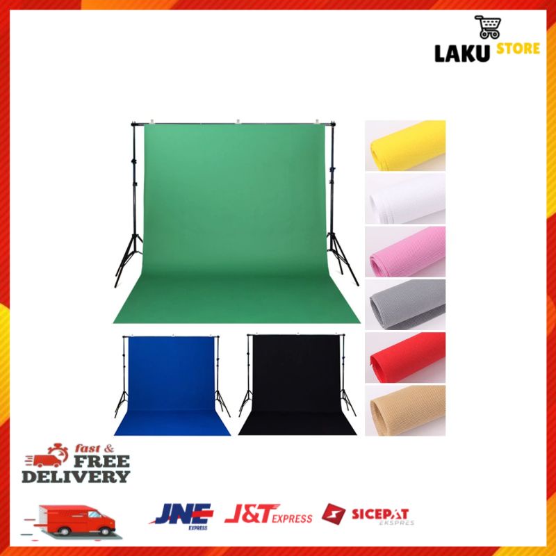 GS8 Kain Backdrop Background Studio Fotografi Non Woven Textile 140 X 200 Cm Sh Bjb 01 Green Uj55